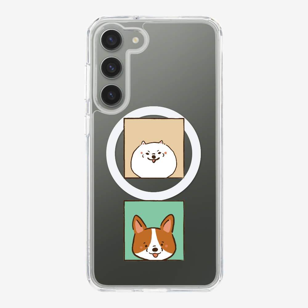 Pomeranian and Corgi Phone Case