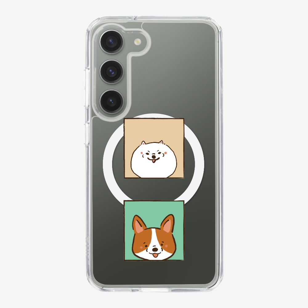 Pomeranian and Corgi Phone Case