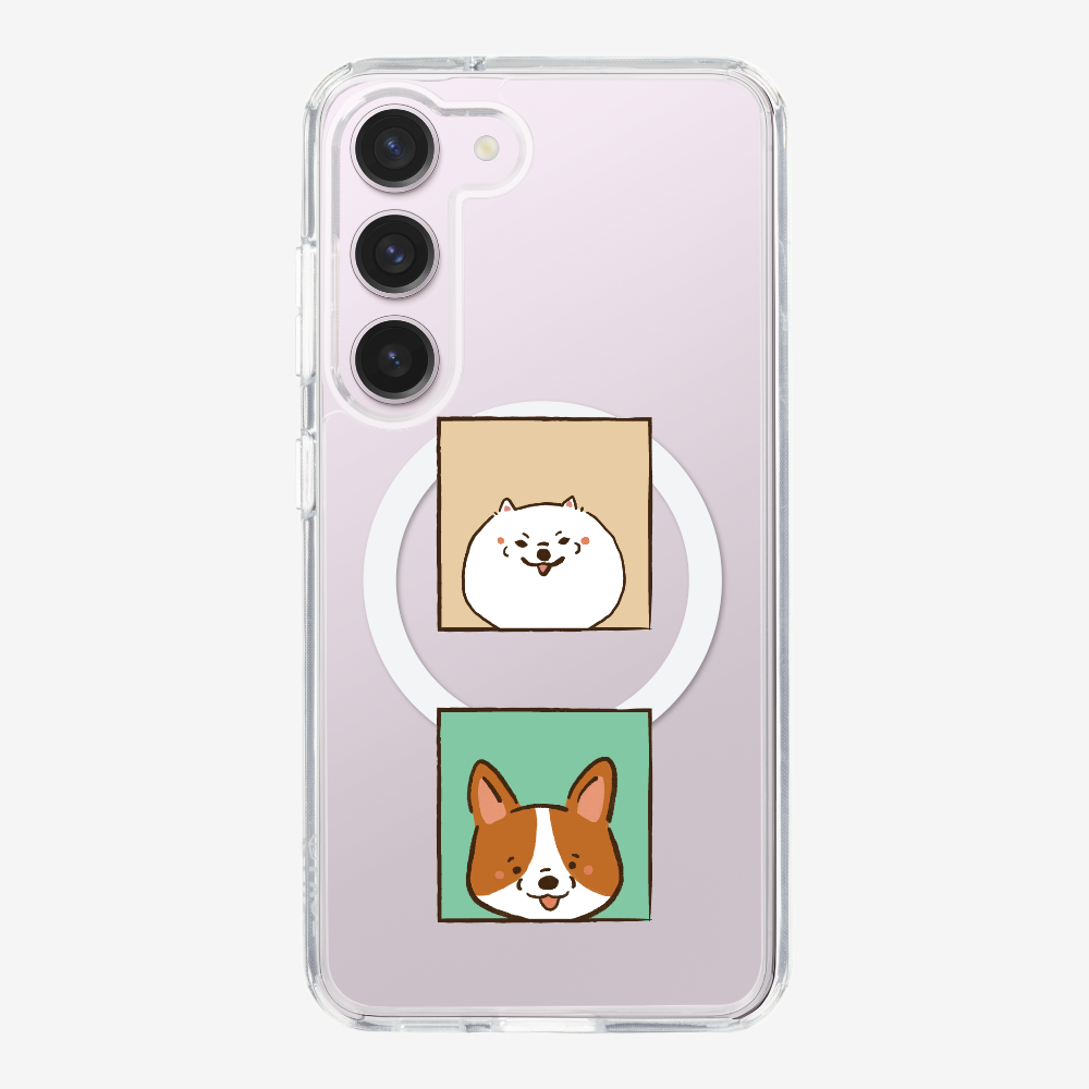 Pomeranian and Corgi Phone Case