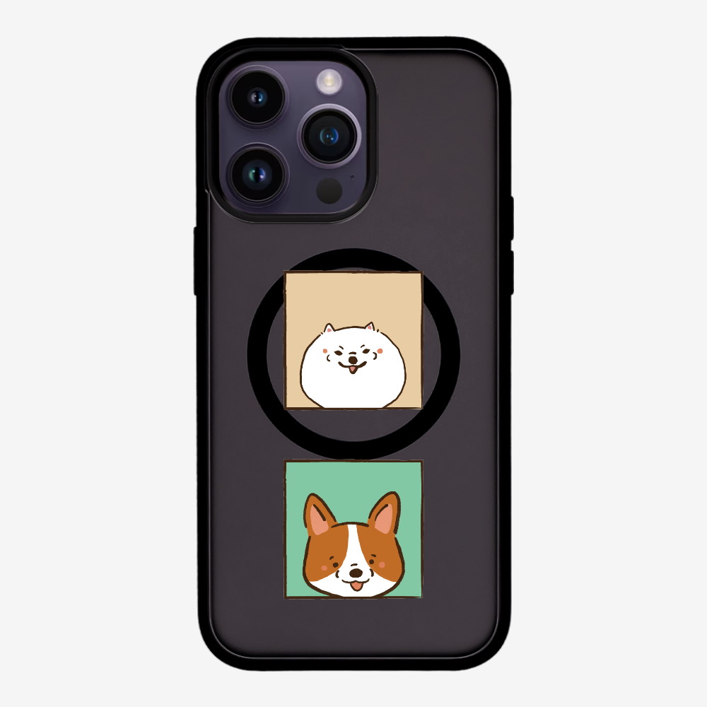 Pomeranian and Corgi Phone Case