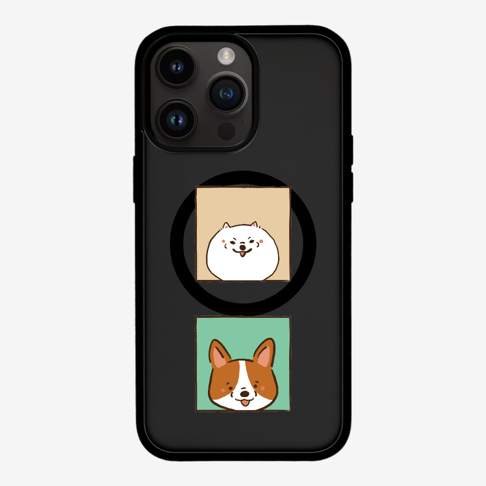 Pomeranian and Corgi Phone Case