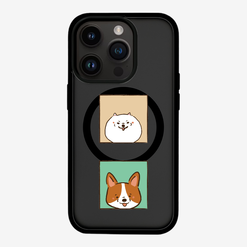 Pomeranian and Corgi Phone Case