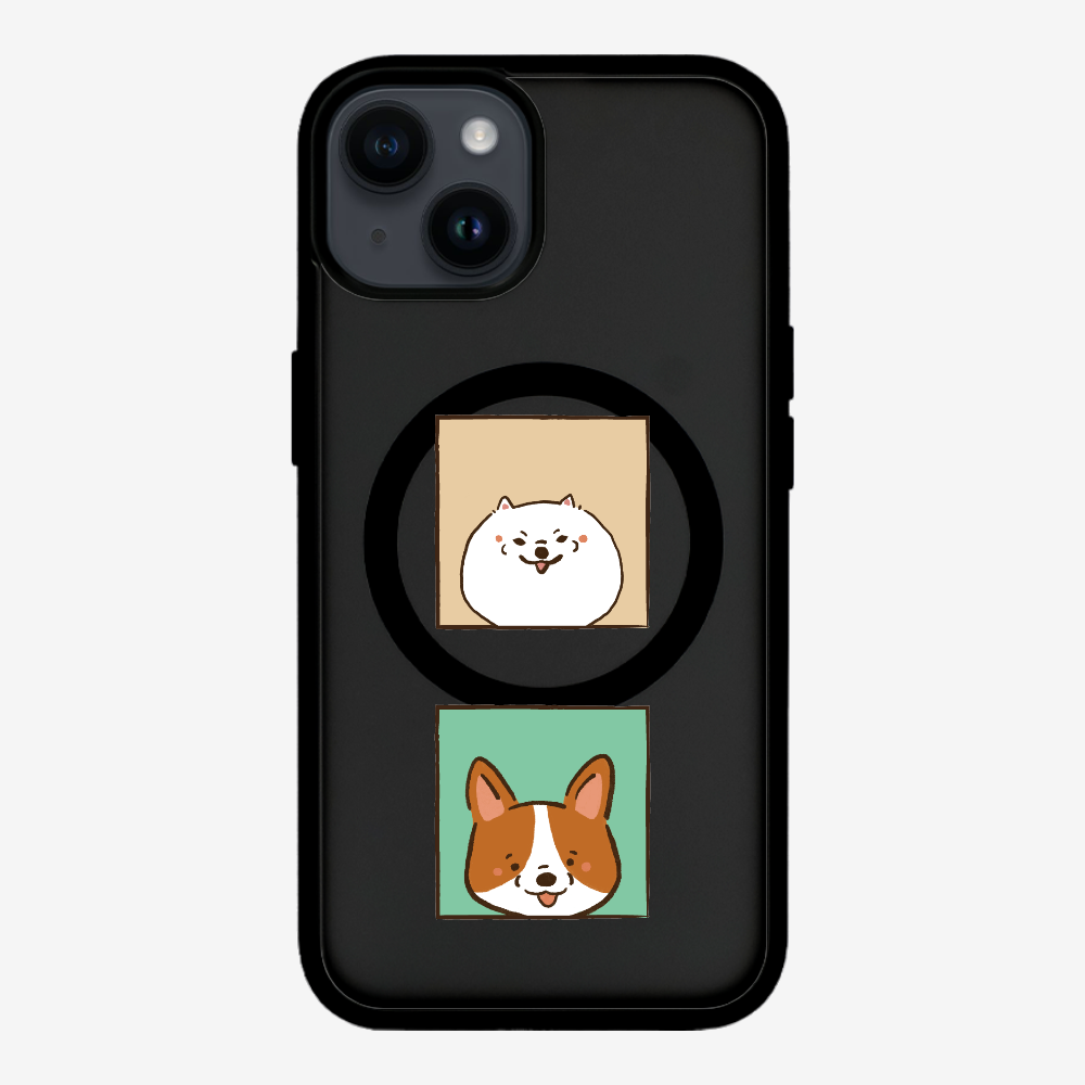 Pomeranian and Corgi Phone Case