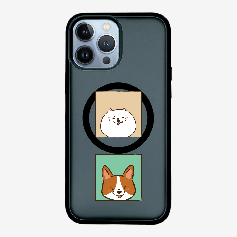 Pomeranian and Corgi Phone Case