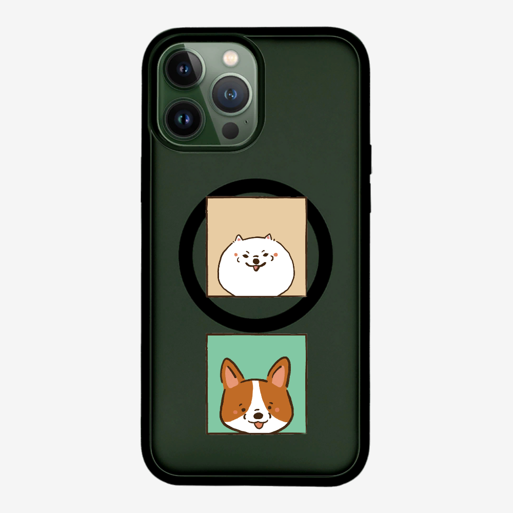 Pomeranian and Corgi Phone Case