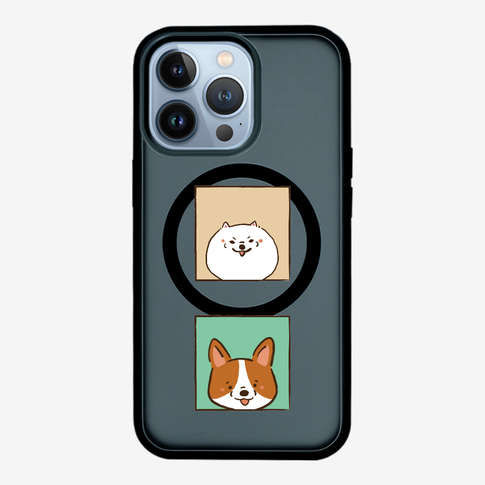 Pomeranian and Corgi Phone Case