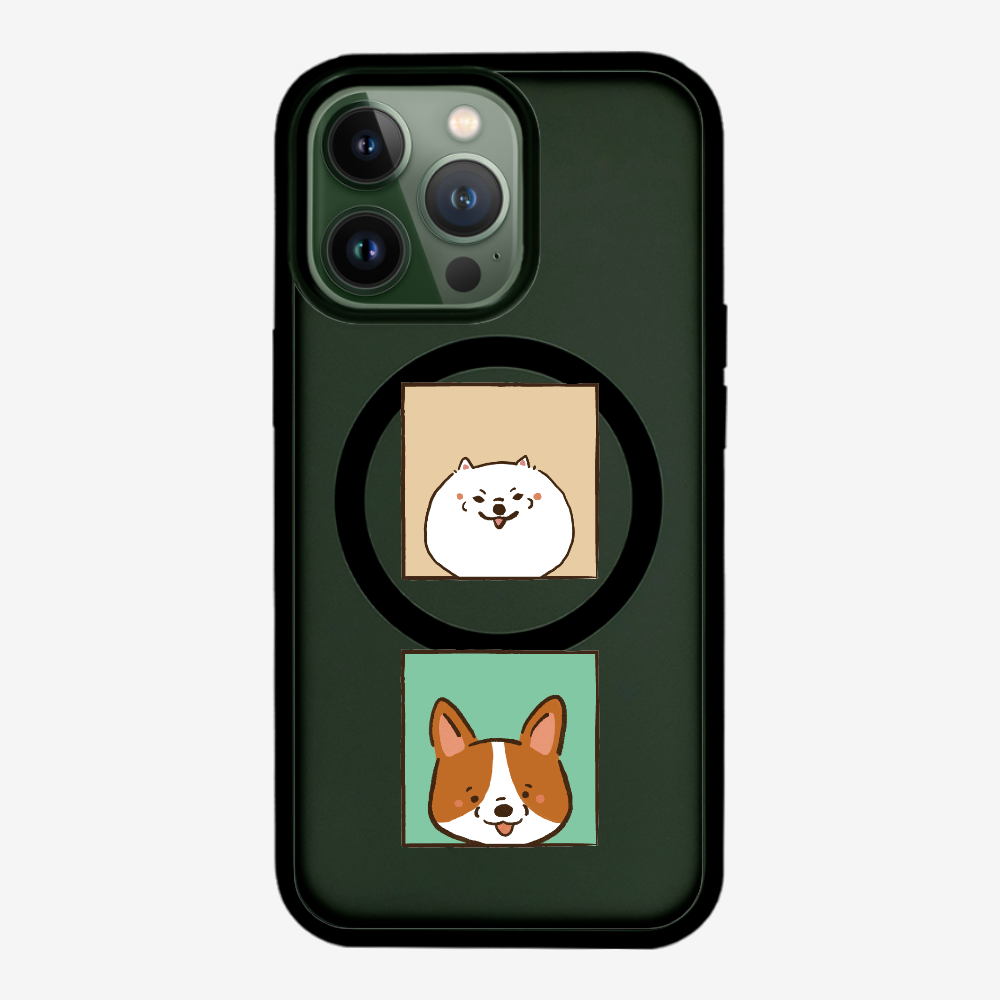 Pomeranian and Corgi Phone Case