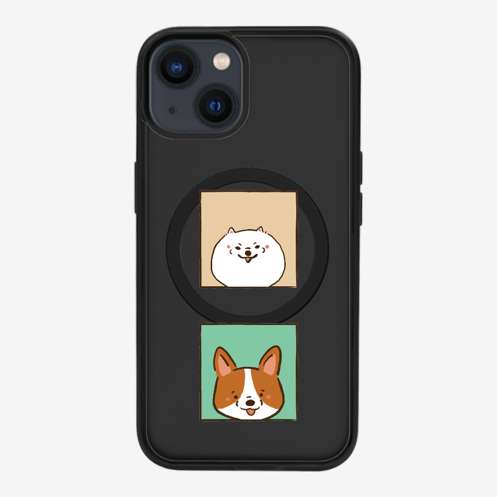 Pomeranian and Corgi Phone Case