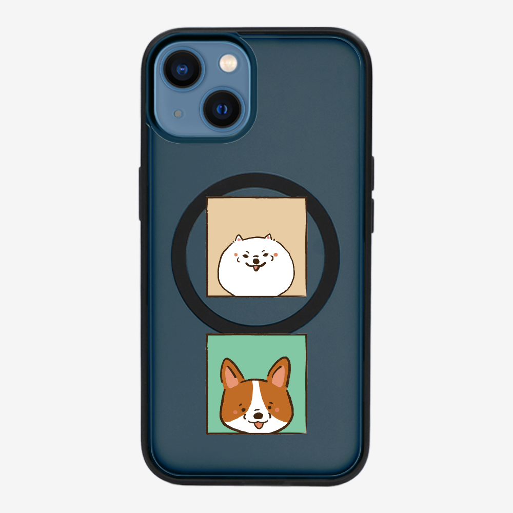 Pomeranian and Corgi Phone Case