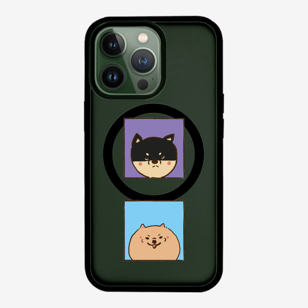 Shiba Inu and Pomeranian Phone Case