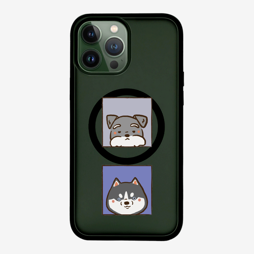 Schnauzer and Husky Phone Case