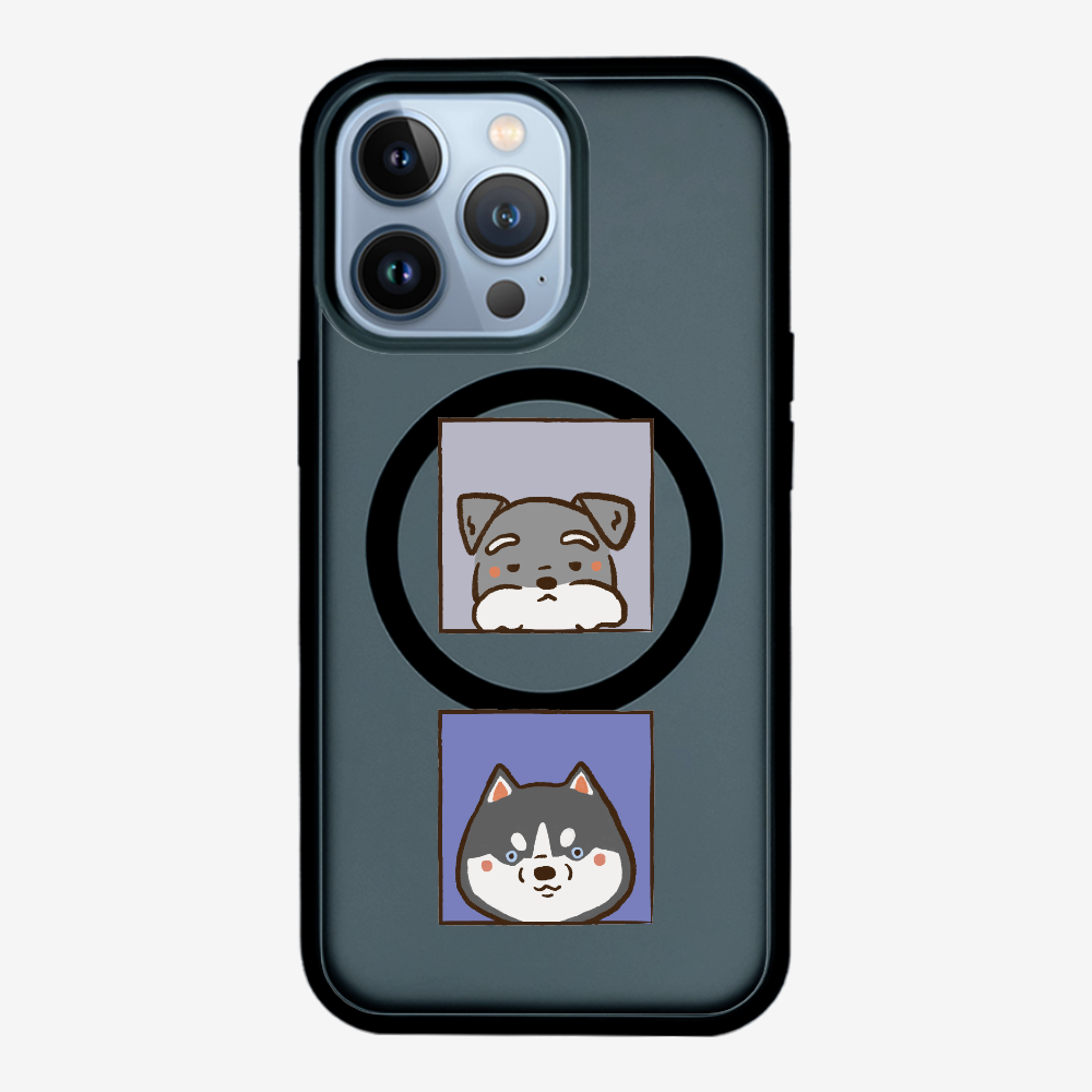 Schnauzer and Husky Phone Case