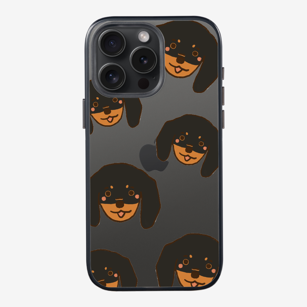 Black Dachshund Wonderland Phone Case