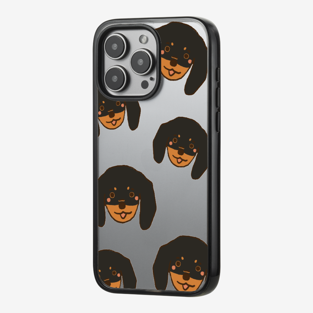 Black Dachshund Wonderland Phone Case