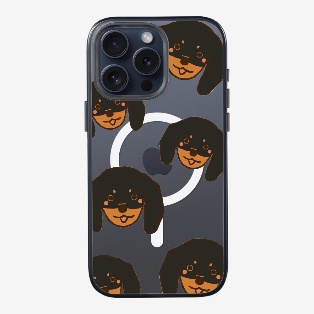 Black Dachshund Wonderland Phone Case