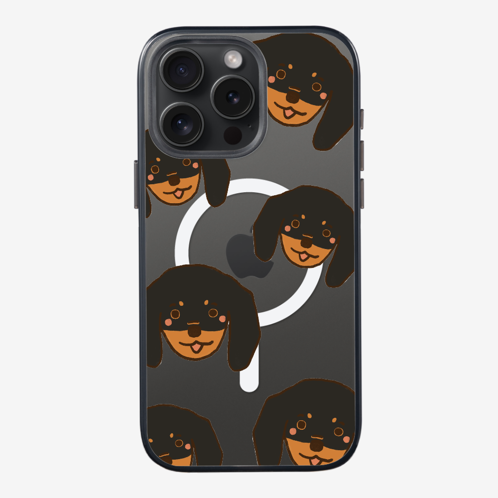 Black Dachshund Wonderland Phone Case