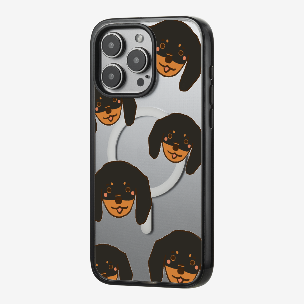 Black Dachshund Wonderland Phone Case