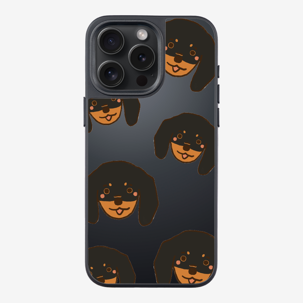 Black Dachshund Wonderland Phone Case