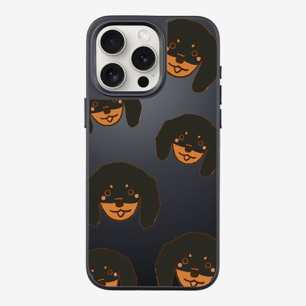 Black Dachshund Wonderland Phone Case