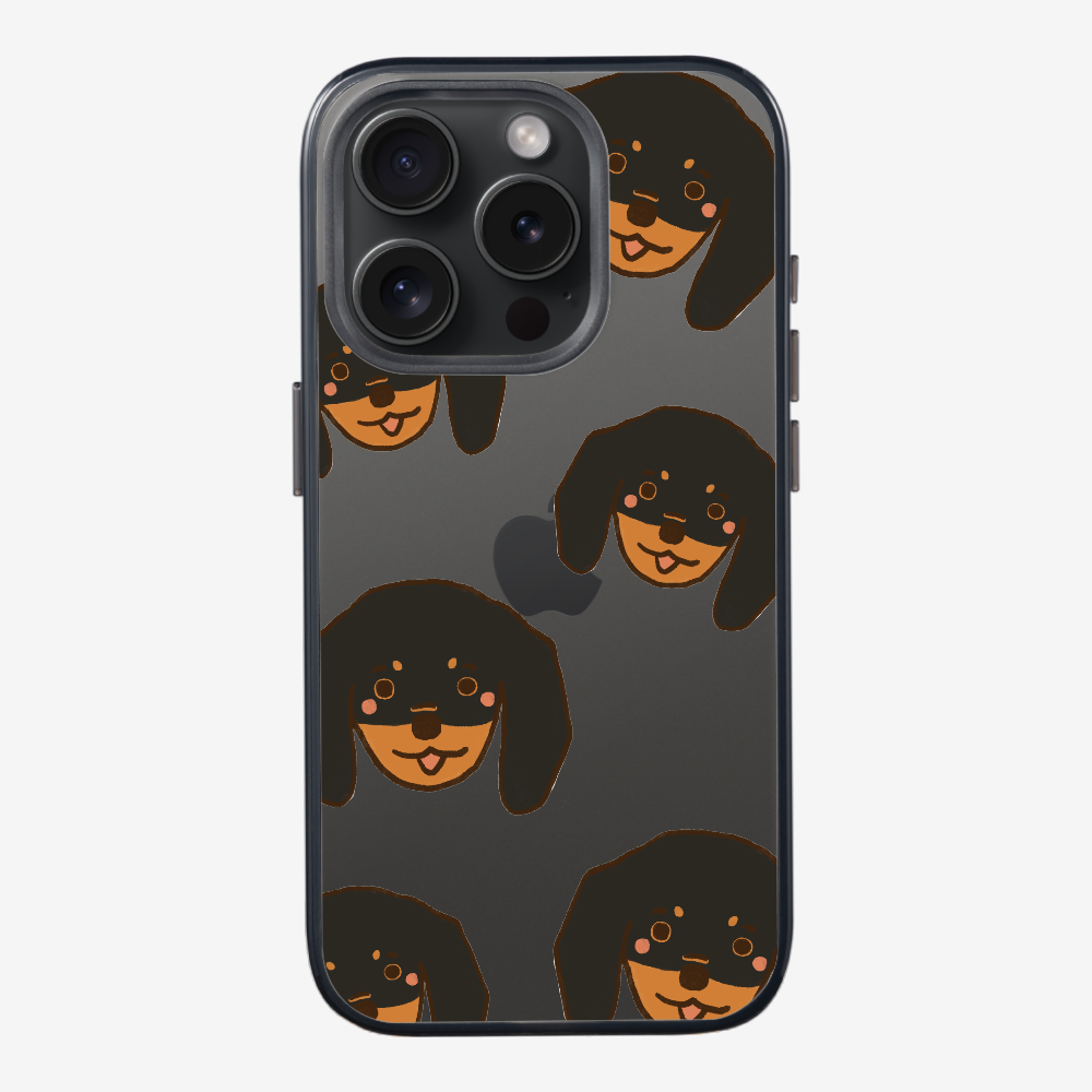 Black Dachshund Wonderland Phone Case