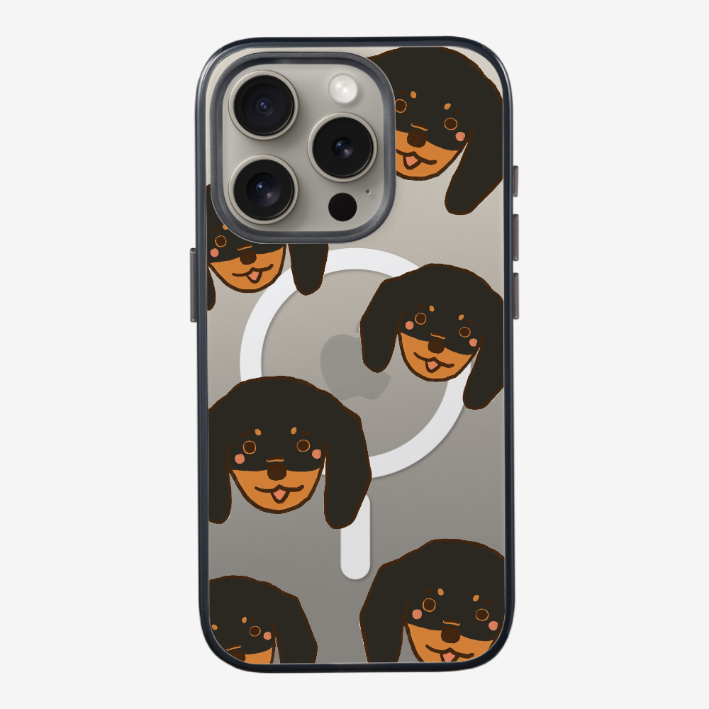 Black Dachshund Wonderland Phone Case