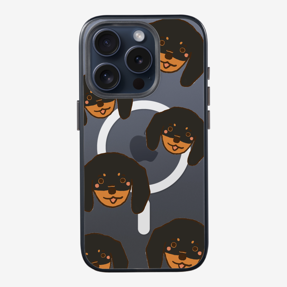 Black Dachshund Wonderland Phone Case