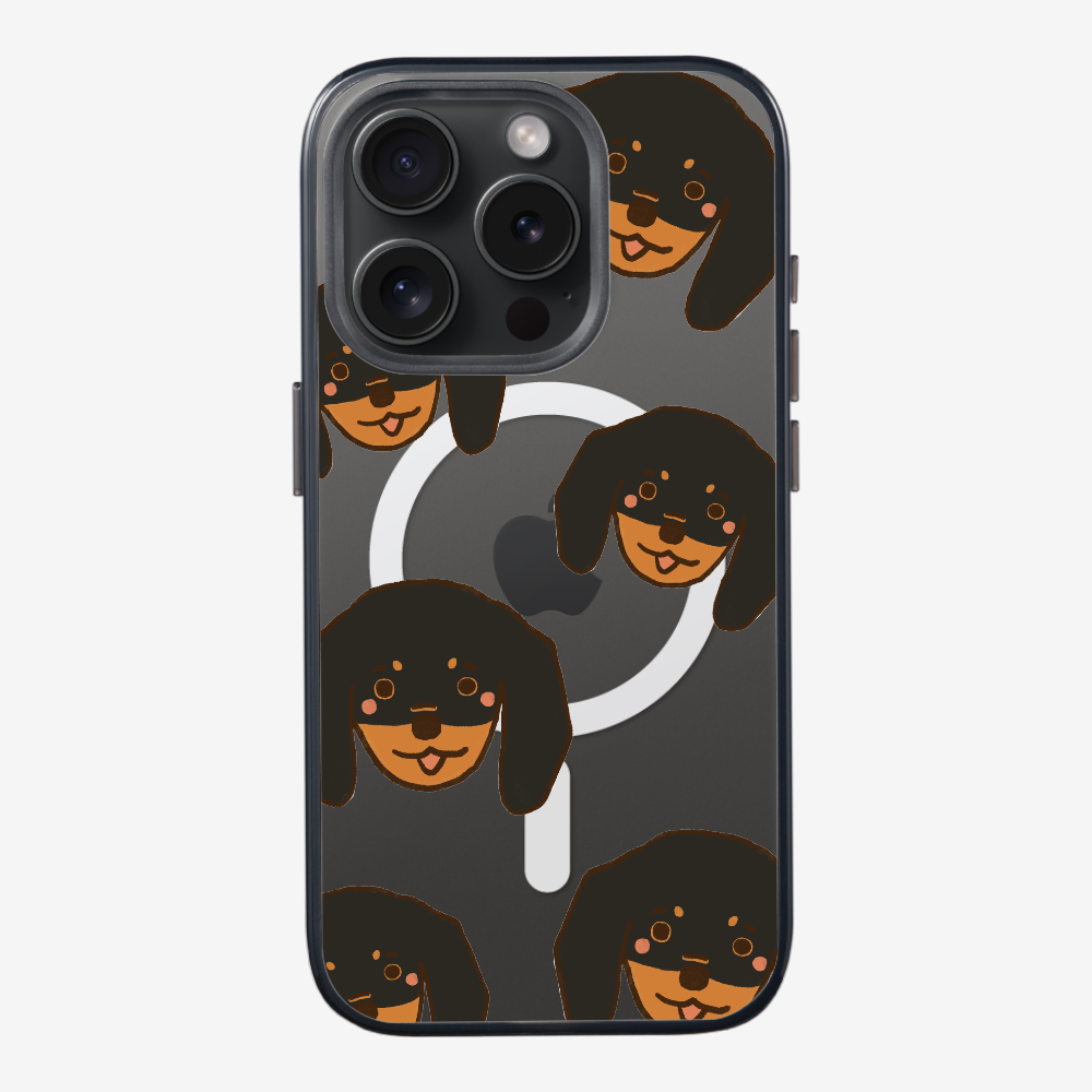 Black Dachshund Wonderland Phone Case