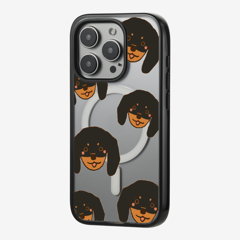 Black Dachshund Wonderland Phone Case