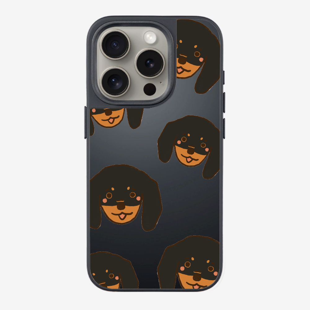 Black Dachshund Wonderland Phone Case