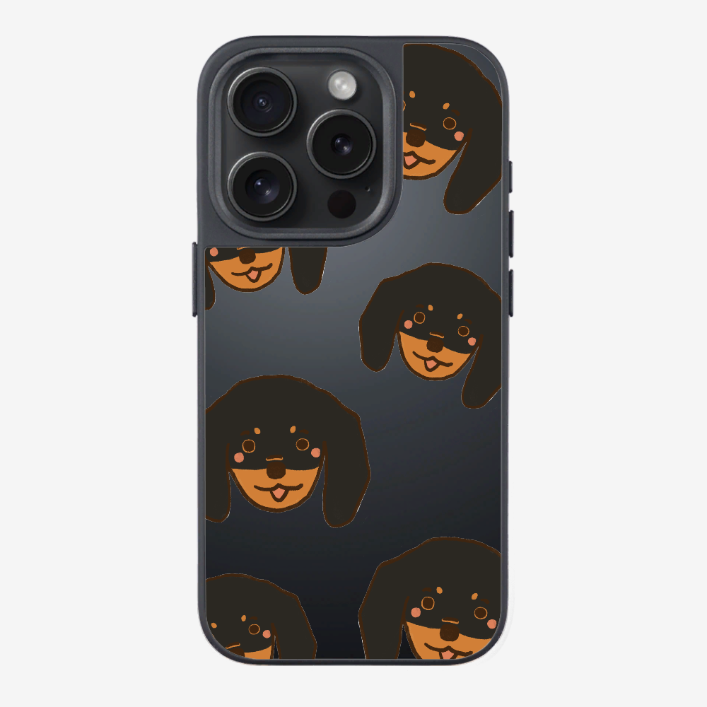 Black Dachshund Wonderland Phone Case