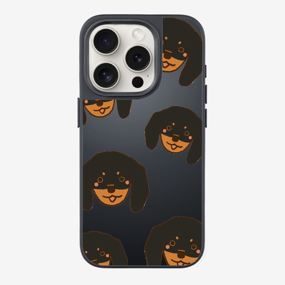 Black Dachshund Wonderland Phone Case