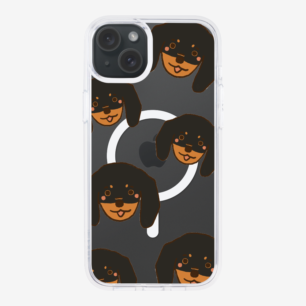 Black Dachshund Wonderland Phone Case