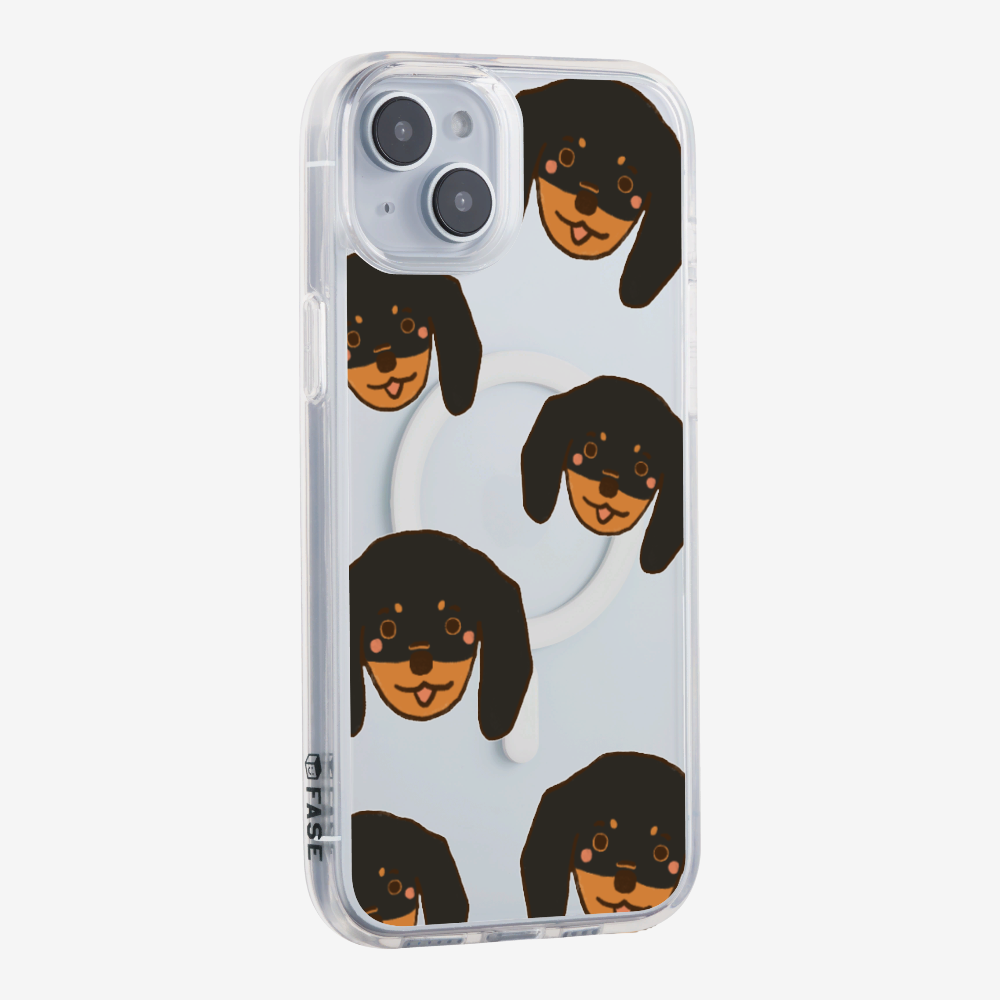 Black Dachshund Wonderland Phone Case