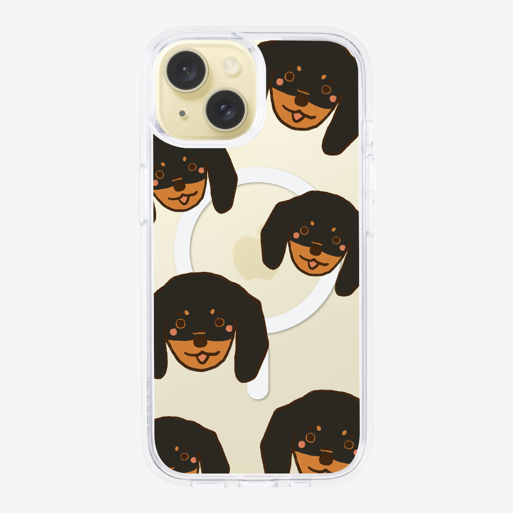 Black Dachshund Wonderland Phone Case