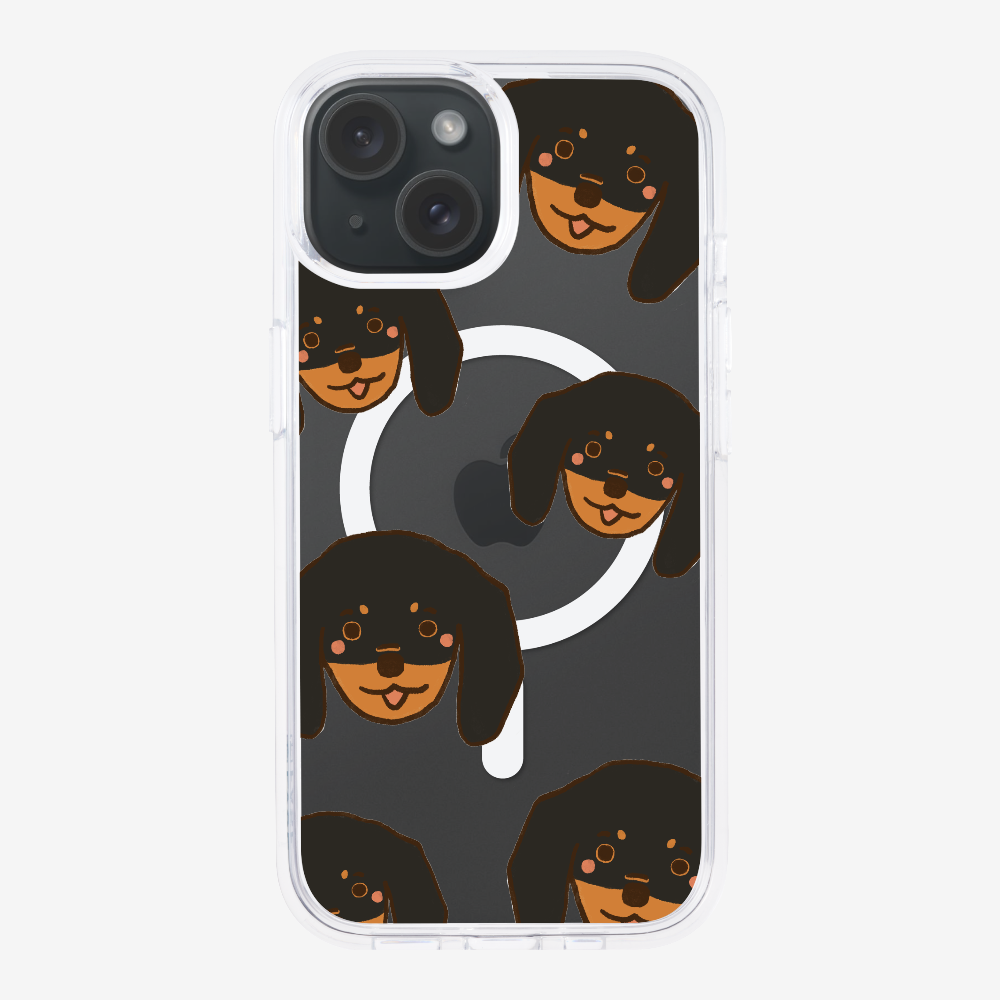 Black Dachshund Wonderland Phone Case