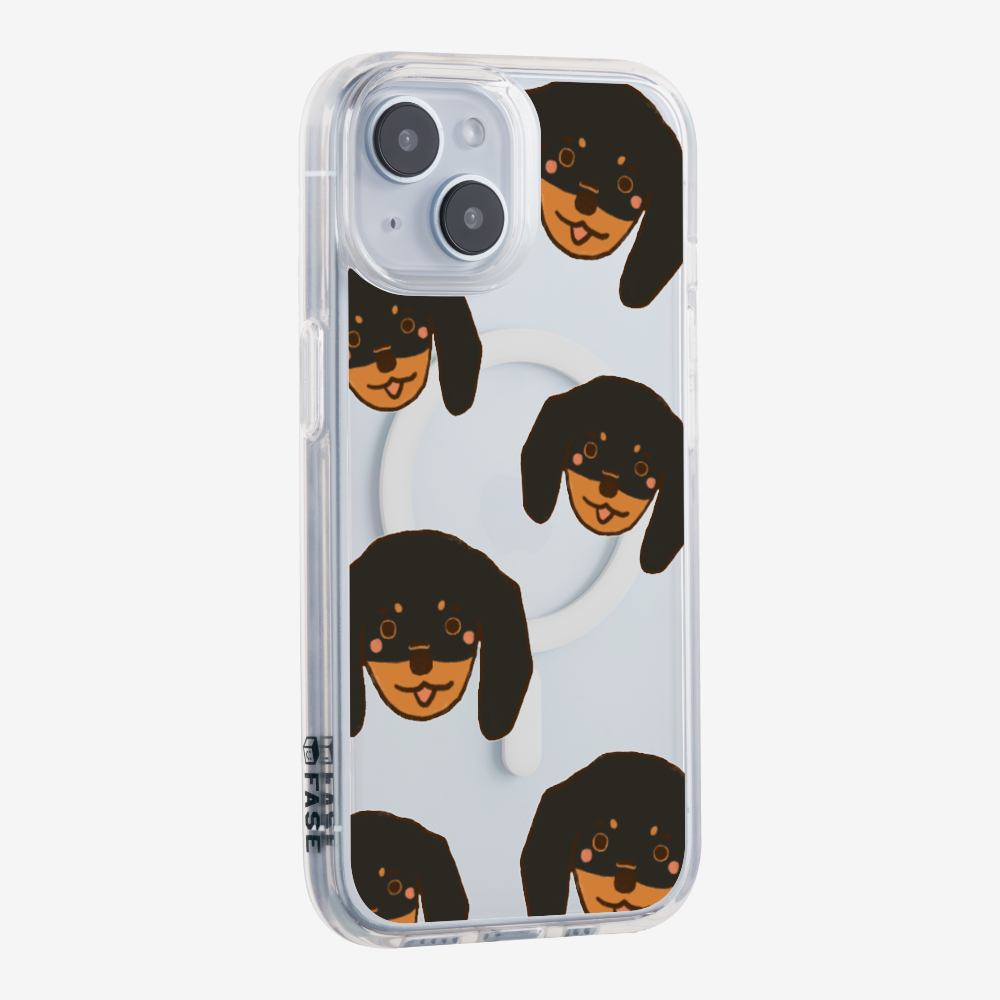 Black Dachshund Wonderland Phone Case