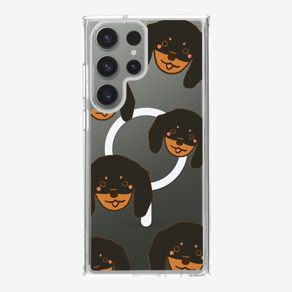 Black Dachshund Wonderland Phone Case