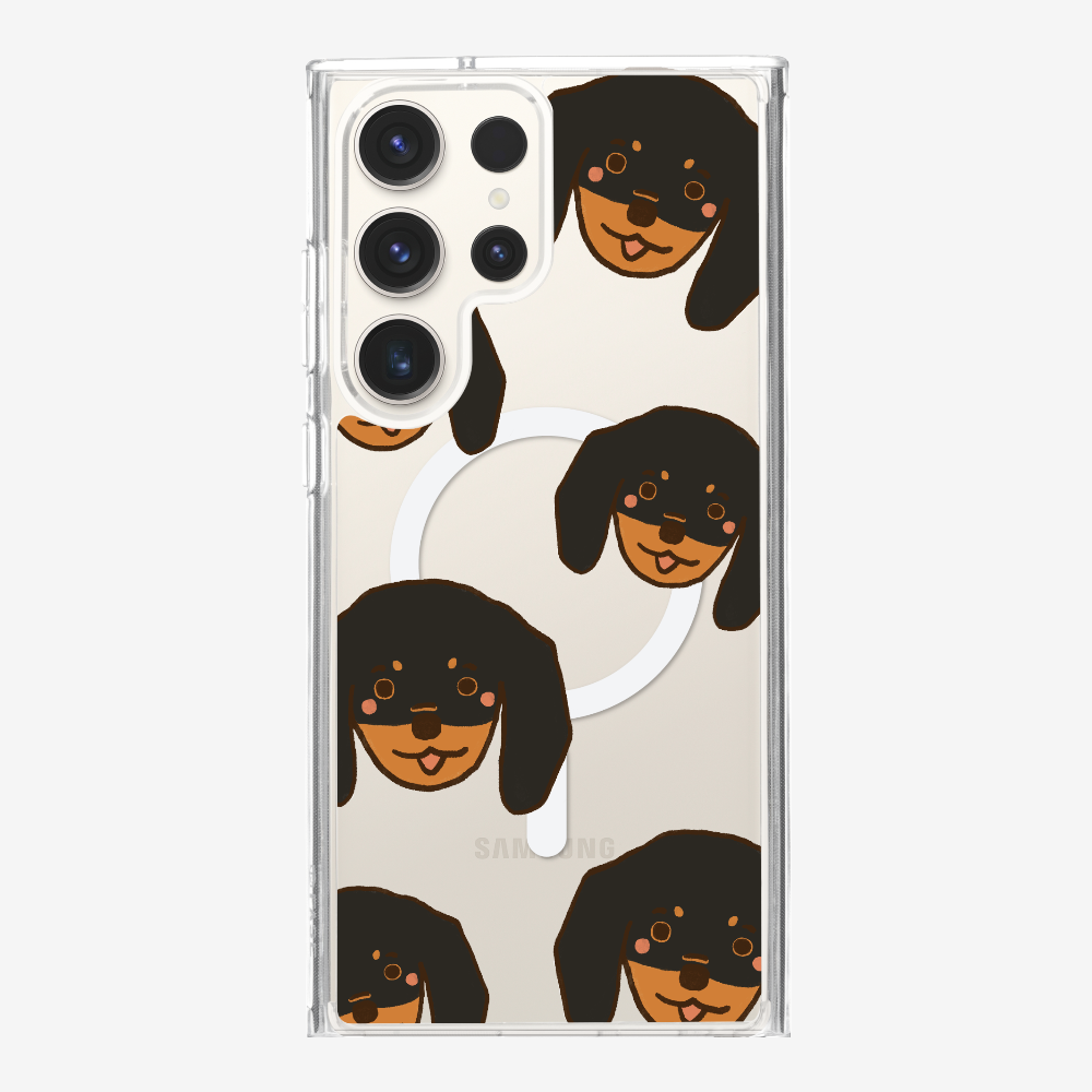 Black Dachshund Wonderland Phone Case