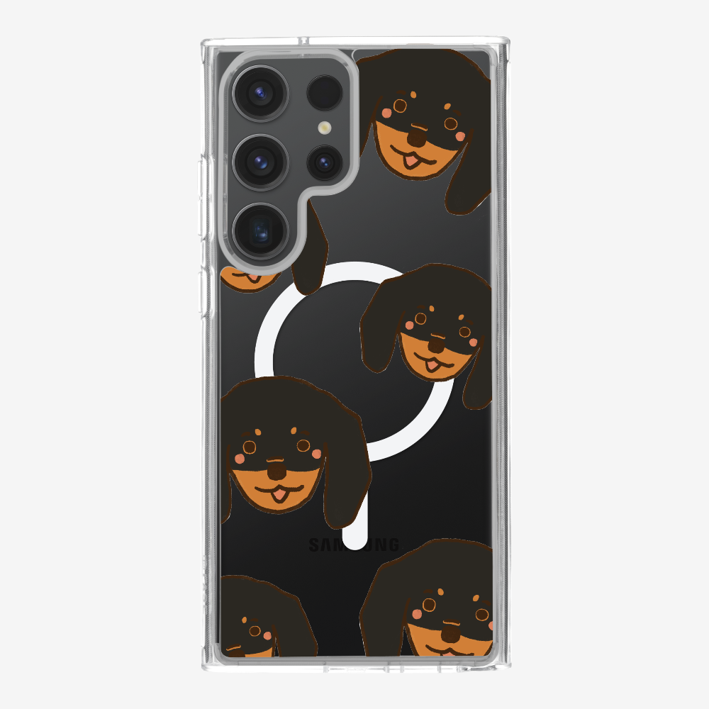 Black Dachshund Wonderland Phone Case