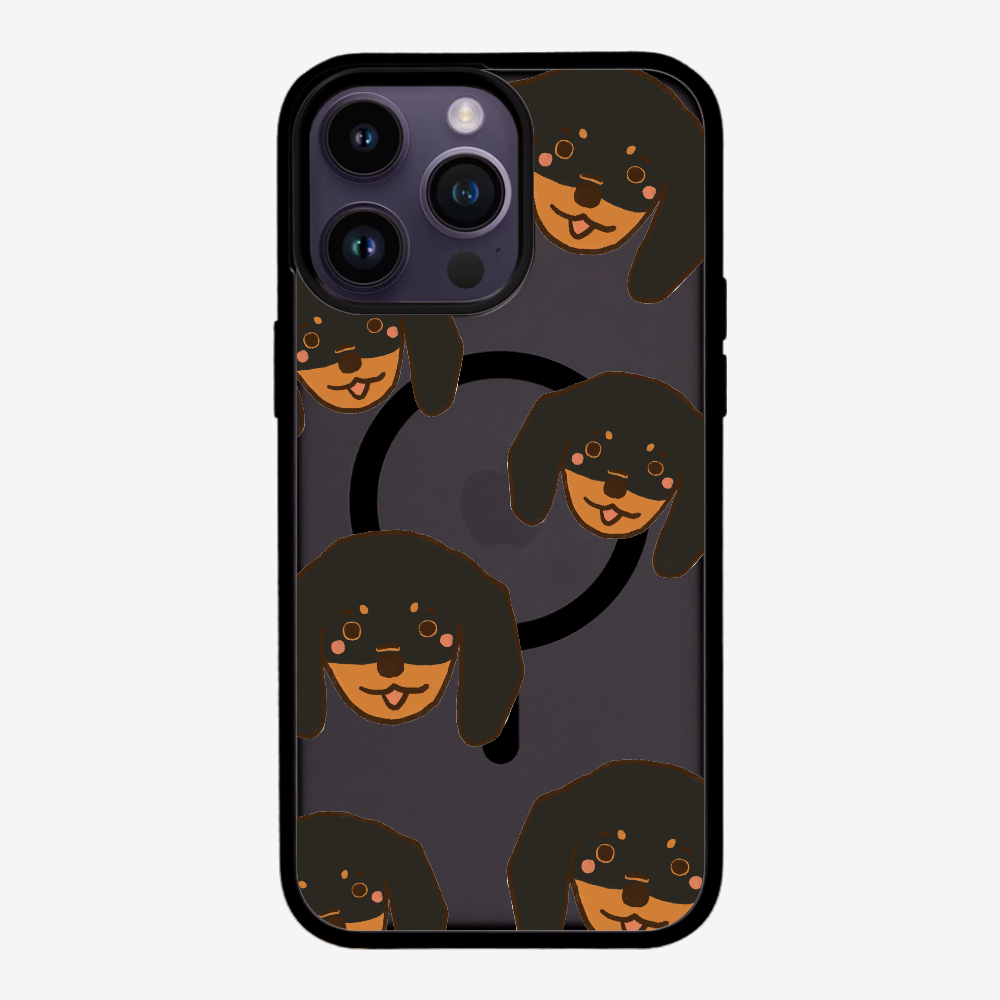 Black Dachshund Wonderland Phone Case