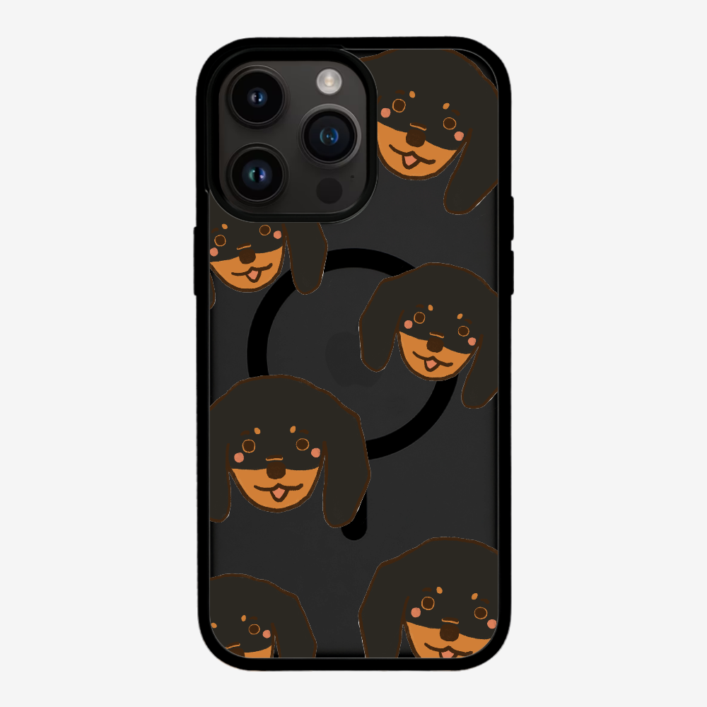 Black Dachshund Wonderland Phone Case