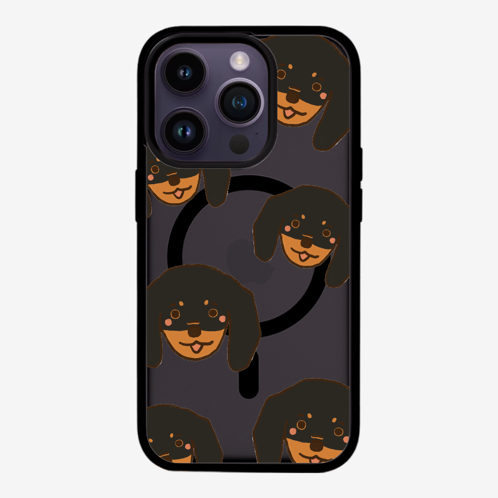 Black Dachshund Wonderland Phone Case