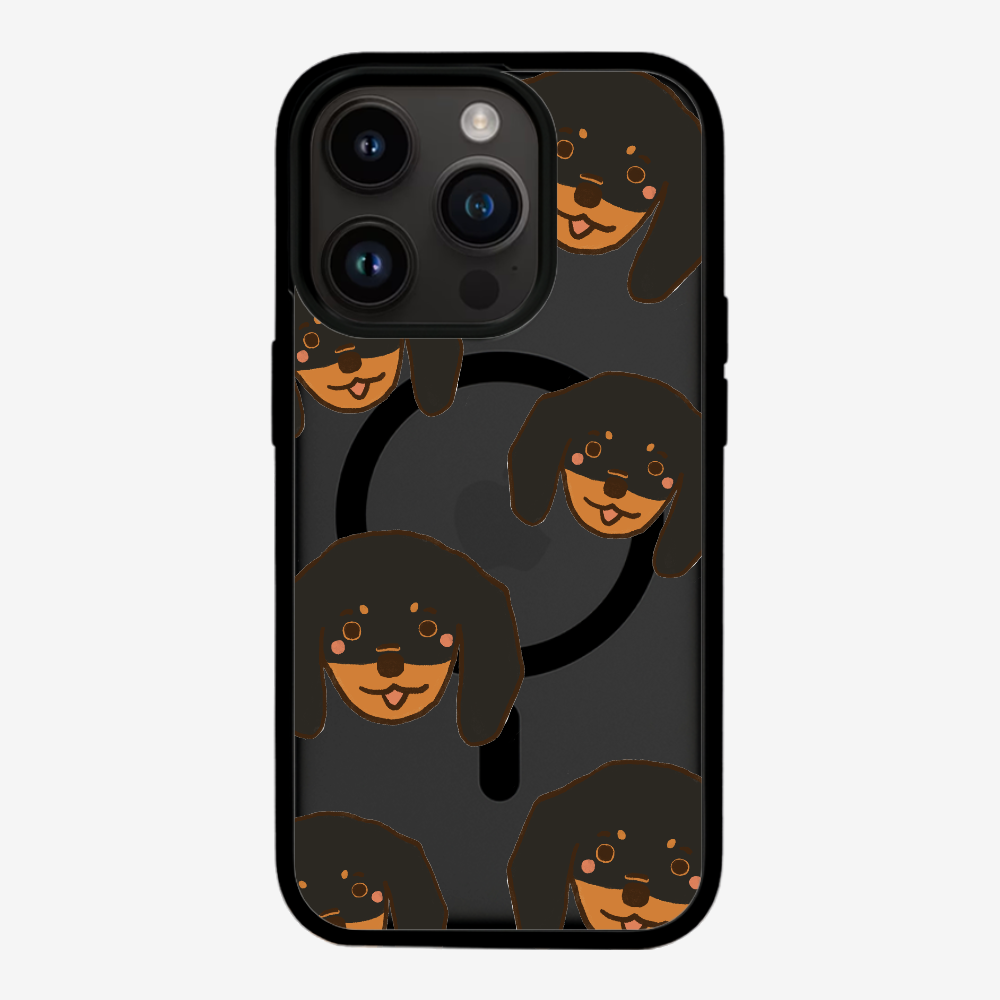 Black Dachshund Wonderland Phone Case