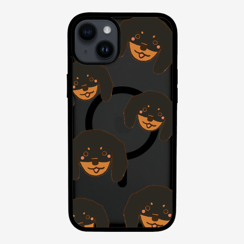 Black Dachshund Wonderland Phone Case