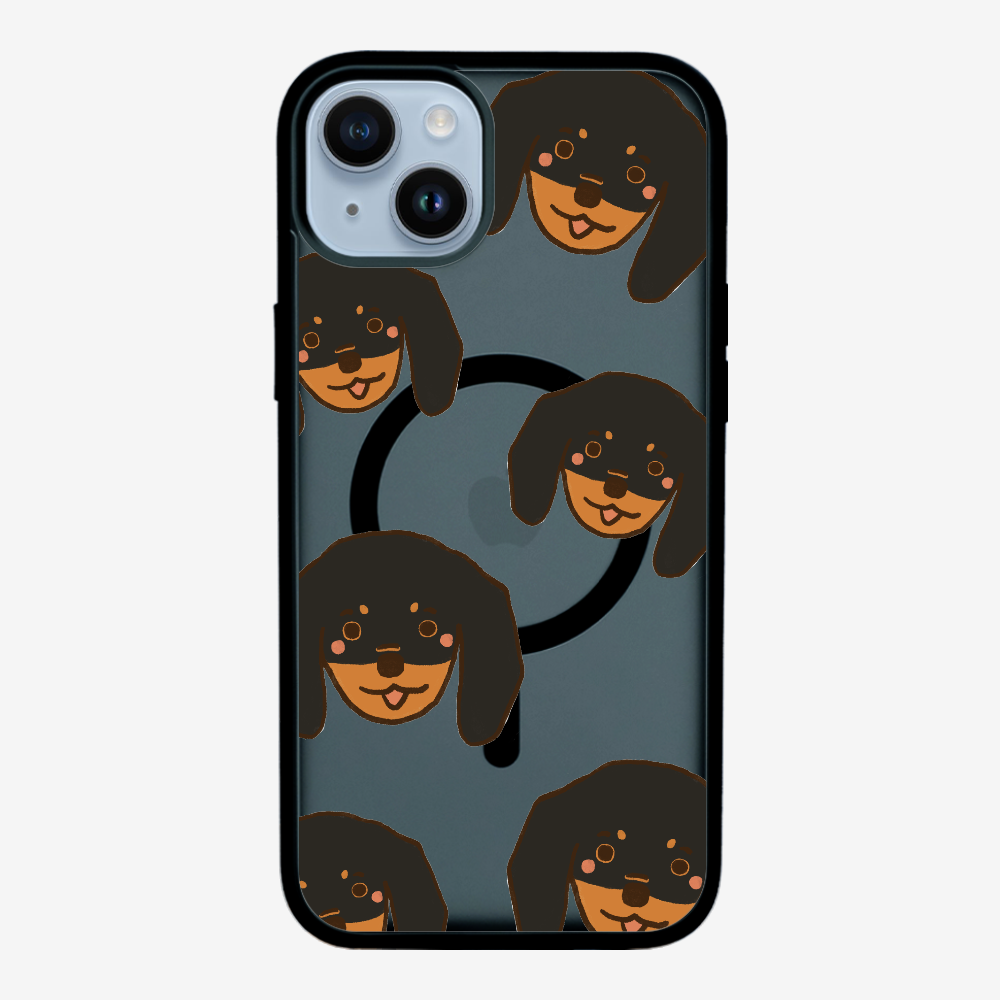 Black Dachshund Wonderland Phone Case