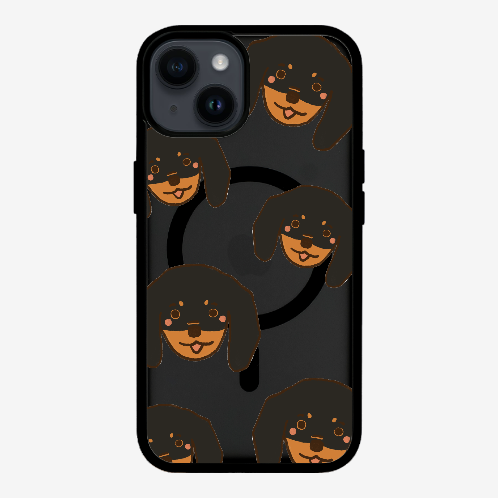 Black Dachshund Wonderland Phone Case