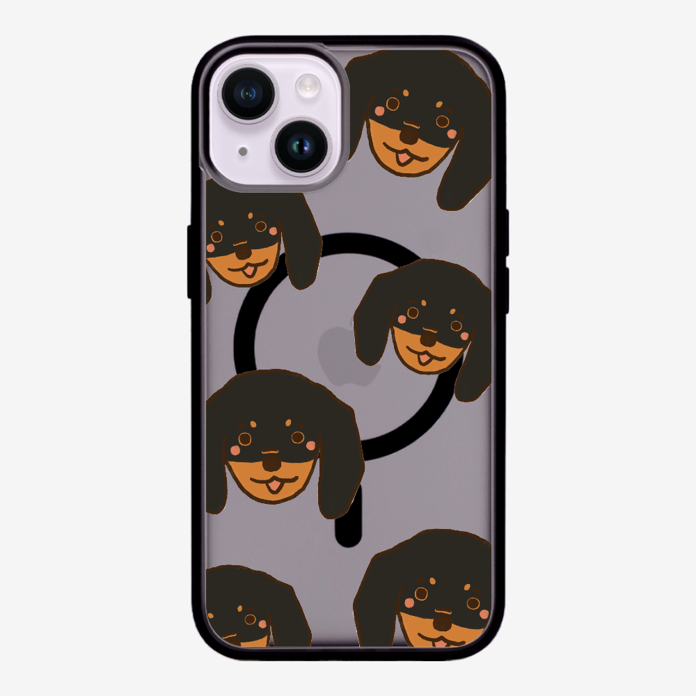 Black Dachshund Wonderland Phone Case