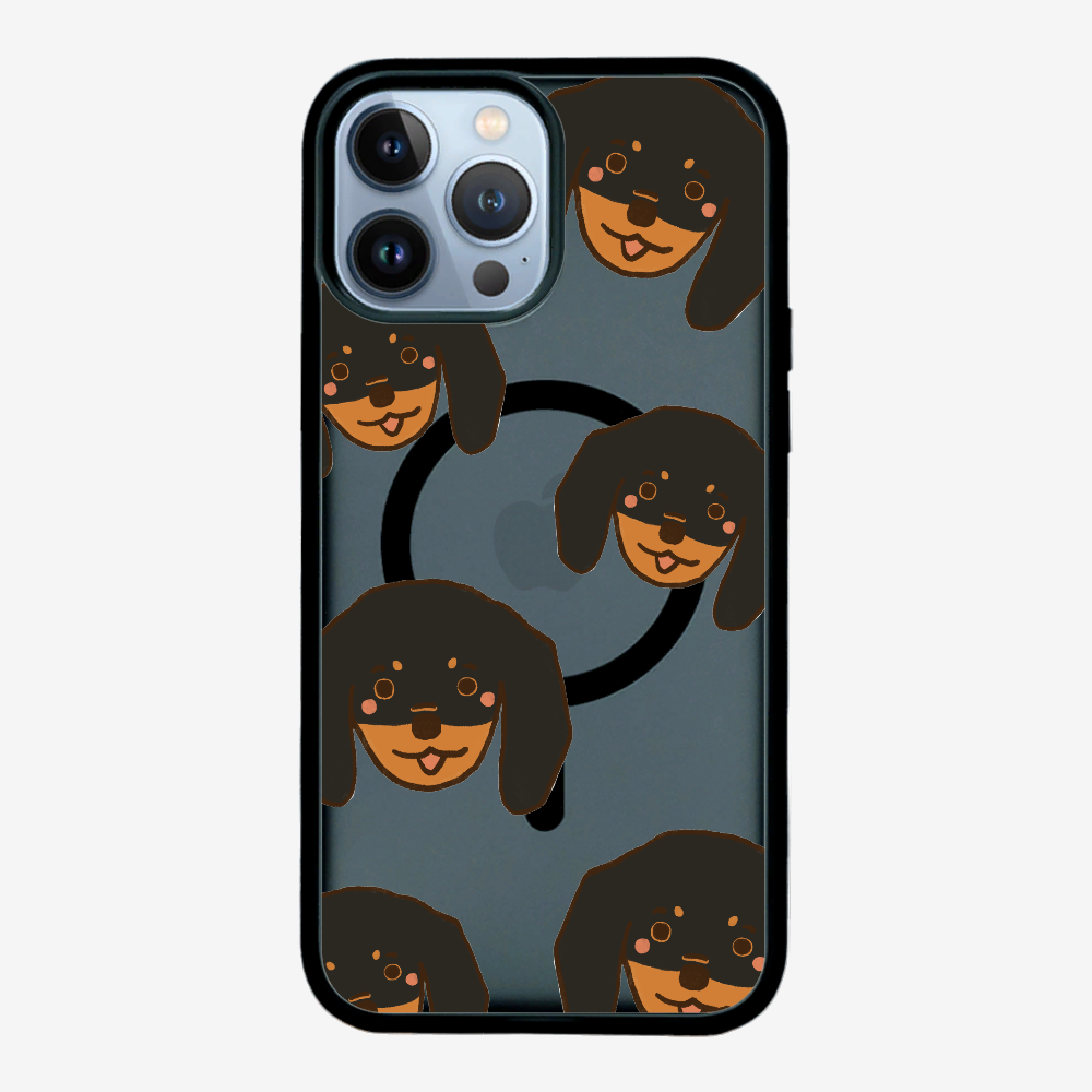 Black Dachshund Wonderland Phone Case