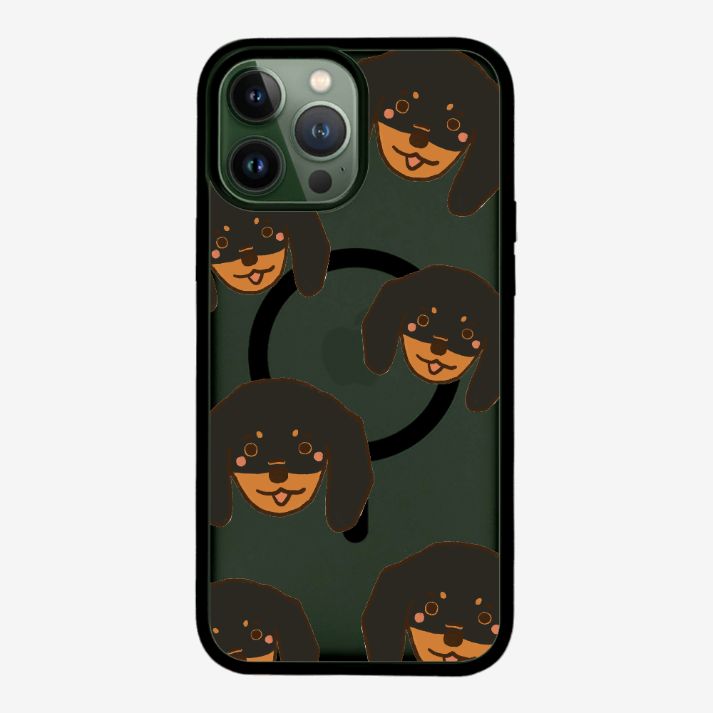 Black Dachshund Wonderland Phone Case