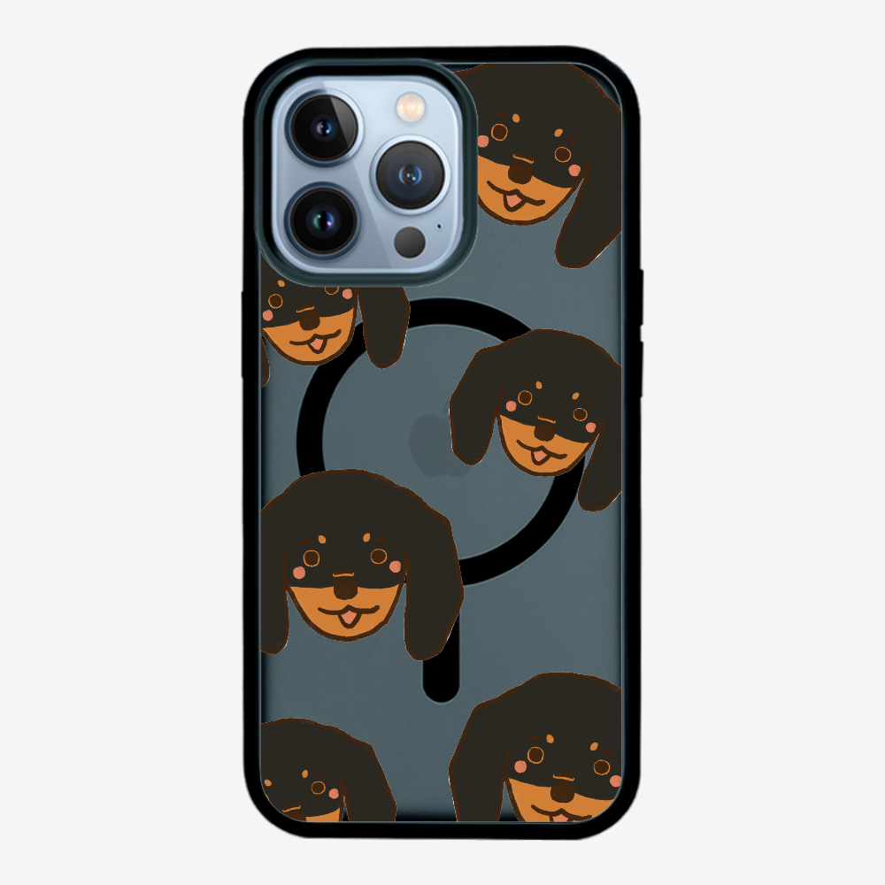 Black Dachshund Wonderland Phone Case